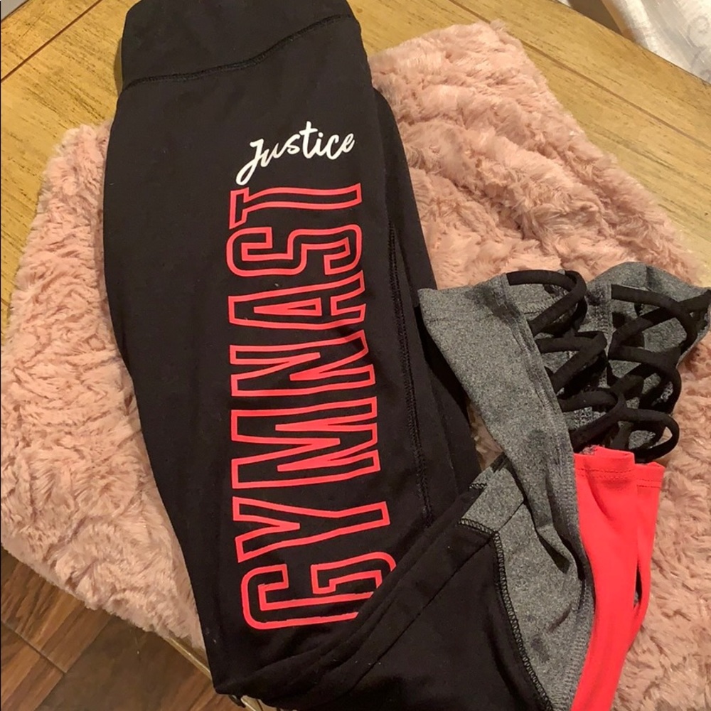 Girls Gymnastic Justice athletic stretch pants